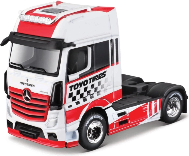 Maisto Mercedes-Benz Actros 1851 model roșu-alb 1:64