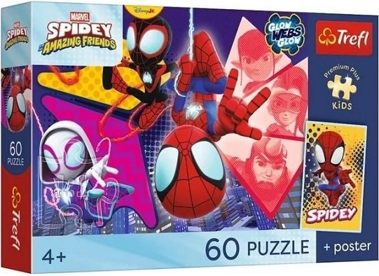 Puzzle Premium plus pentru copii Spidey și prietenii – Aventură incredibilă, 60 de piese