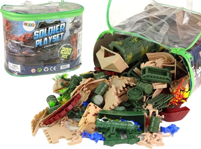 Set militar figurine, arme și vehicule – 200 piese