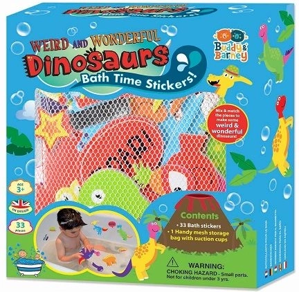 Autocolante de baie din spumă Dinozauri trăsniți cu plasă