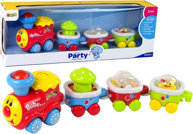 tren educațional colorat pentru copii mici cu lumini și sunete