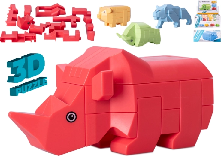 Puzzle 3D cu animale – joc educativ de construcție pentru copii de la 6 ani