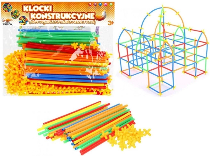 Set de construcție din cuburi tip paie – 300 de piese