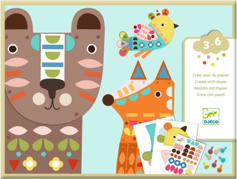 DJECO Set creativ cu autocolante Animale mari
