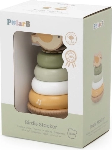 Viga Toys PolarB turn din lemn cu inele și pasăre