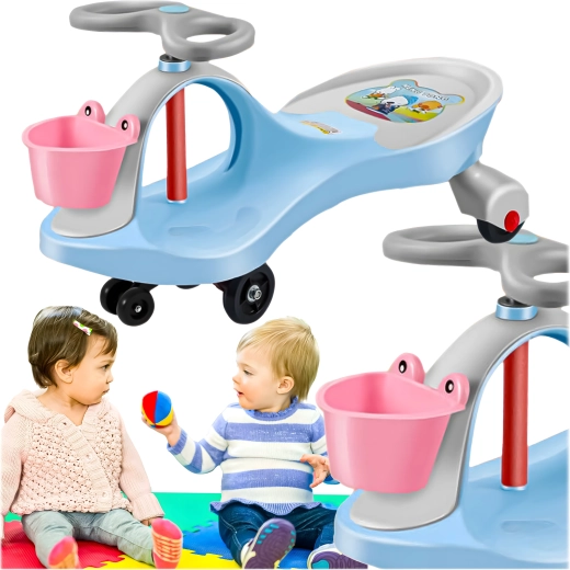 Mașinuță de echilibru pentru copii swing car – vehicul gravitațional, albastru