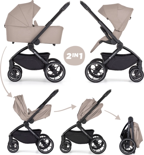 Petite&Mars cărucior combinat Scout 2in1 anthracite moon