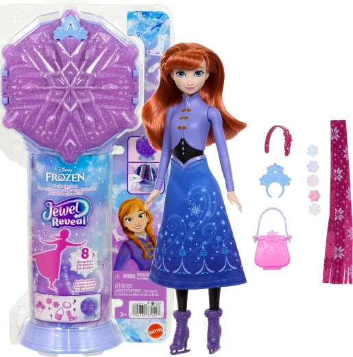 Mattel Disney Frozen Jewel Reveal păpușa Anna pe patine cu accesorii