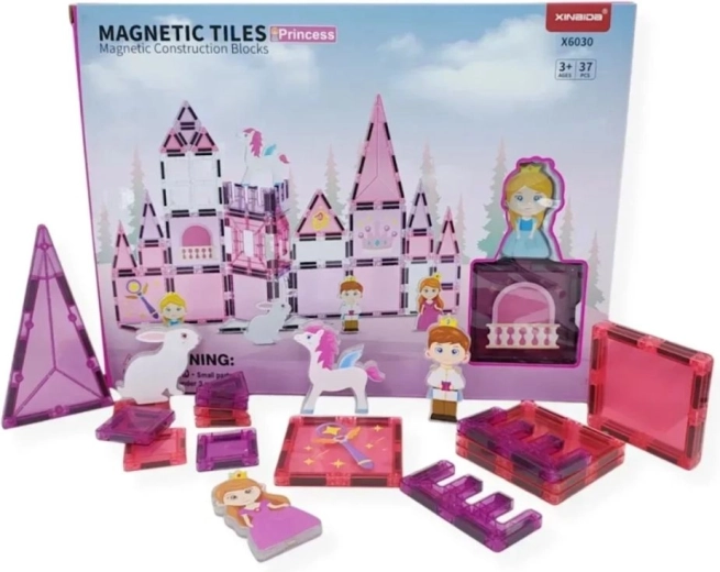 Cuburi magnetice de construcție Magical Magnet Princess – 37 piese