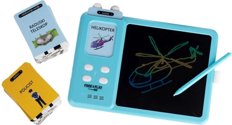 Freeon Free2Play tabletă LCD interactivă 2 în 1 pentru învățarea limbii engleze Kiddigit Blue