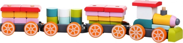Trenuleț CUBIKA cu trei vagoane - puzzle din lemn, 35 piese