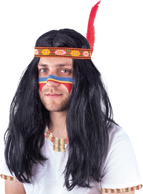 Păr sintetic de carnaval Indian pentru adulți