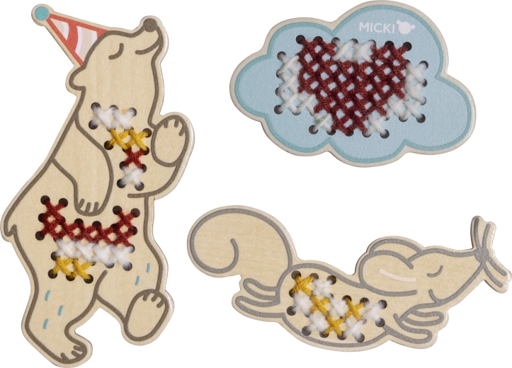 Micki – set de broderie din lemn pentru copii
