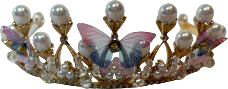 Bentiță roz Butterfly Crown pentru fetițe