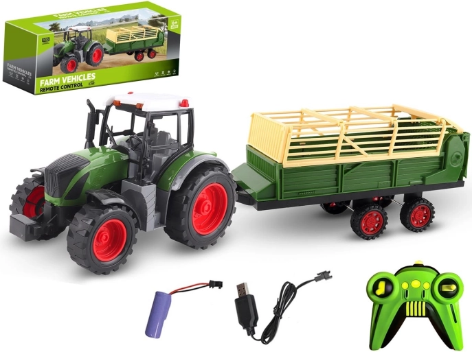 Tractor cu telecomandă și remorcă cu încărcare USB