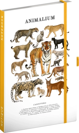 Notique Notes Animalium – feline sălbatice (caiet liniat) 13 × 21 cm