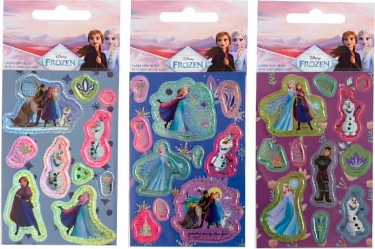 Set de autocolante laser Frozen – Regatul de gheață (3 coli)