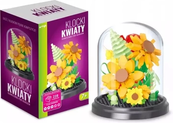 Set de construcție Floarea-soarelui sub clopot de sticlă – 228 de piese