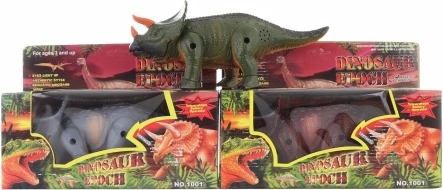 Dinozaur luminos pe baterii, care merge, pentru copii