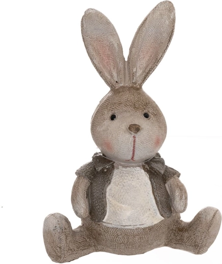 Decorațiune ceramică iepure bej 14 cm