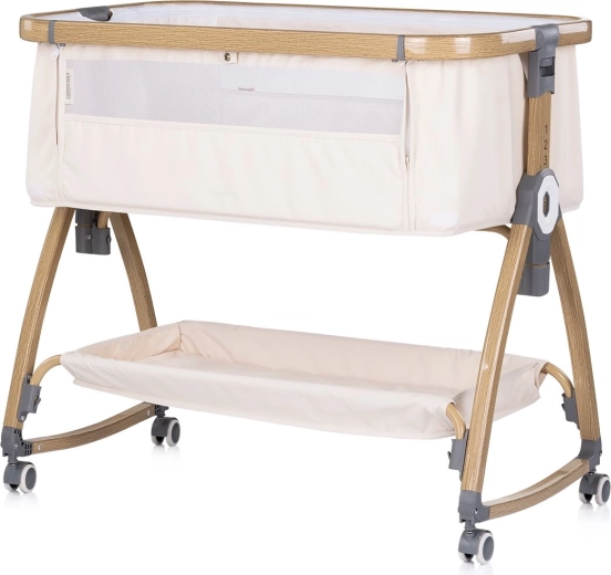 Chipolino Charisma pătuț premium tip co-sleeper 2în1 cashmere wood
