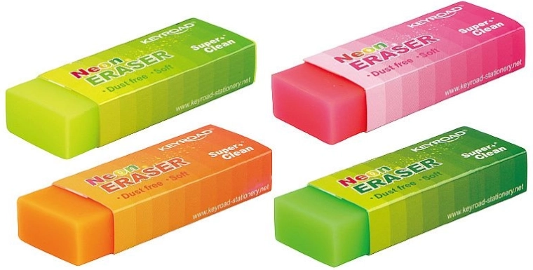Radieră neon KEYROAD, moale fără scame