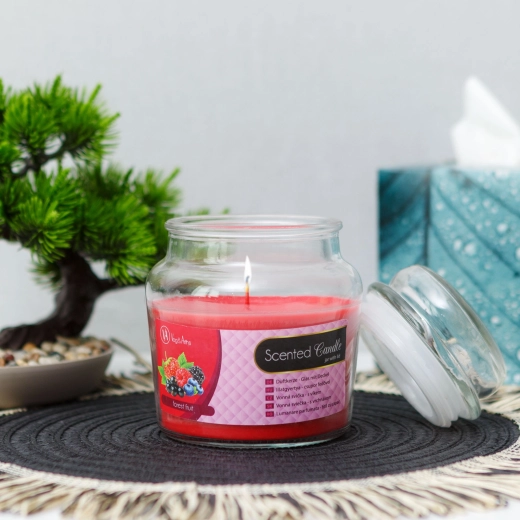 Lumânare parfumată cu capac, cu aromă de fructe de pădure, 310 g