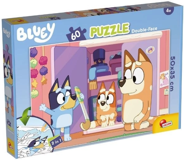 Puzzle dublu față plus 60 de piese Bluey