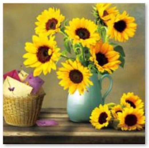 Mozaic cu diamante (diamond painting) buchet de floarea-soarelui 30 × 30 cm