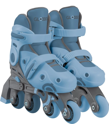 Patine cu rotile inline pentru copii Learning skates 2v1, albastre, reglabile 30–33