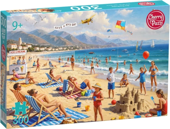 Puzzle Cherry Pazzi Zi însorită pe plajă, 300 de piese