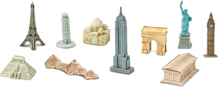 Safari Ltd. Ocolul lumii – set de mini replici ale monumentelor (48 buc.)