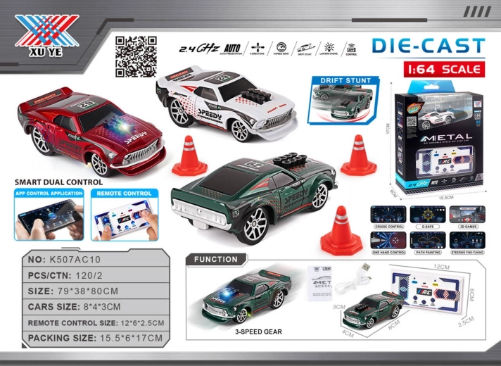 Mașinuță de drift 1:64 Speedy cu accesorii - 1 bucată