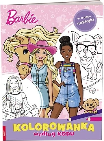 Barbie carte de colorat după cod cu autocolante