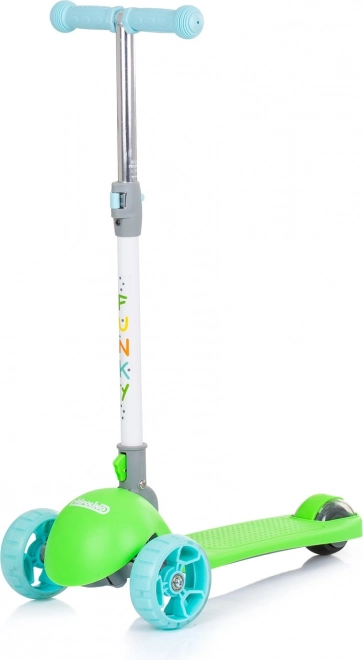 trotinetă pentru copii Chipolino Funky albastru‑verde cu roți luminoase