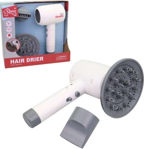 Uscător de păr pentru copii, cu baterii și accesoriu