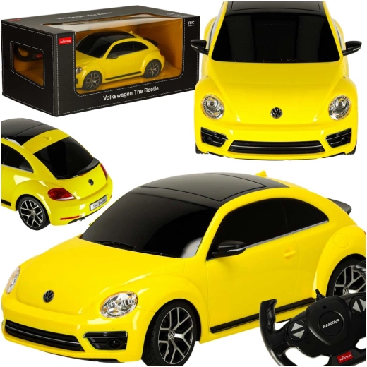Mașină cu telecomandă Rastar Volkswagen Beetle 1:14, galbenă