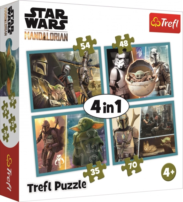 Puzzle 4în1 MANDALORIAN și lumea sa (35–70 piese) TREFL