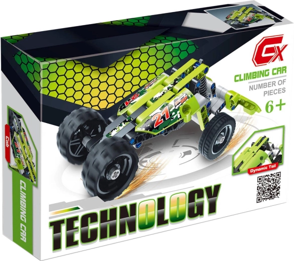 Set de construcție Technology – mașină de curse tip formulă verde, 101 piese
