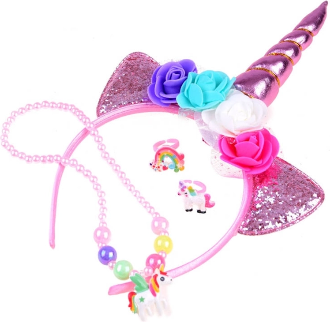 Bentiță unicorn cu accesorii pentru copii