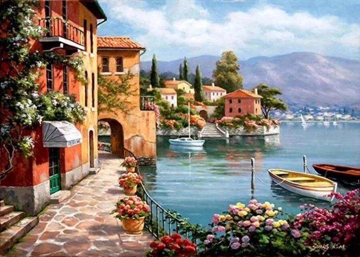 Norimpex pictură după numere Vedere asupra orașului 40 × 50 cm