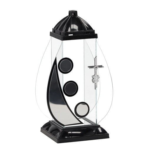 Lampion Art Deco în formă de cruce, negru