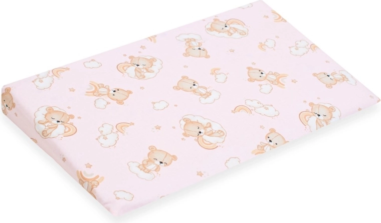 Husă pentru pernă înclinată pentru copii 59 × 37 cm ursuleț roz