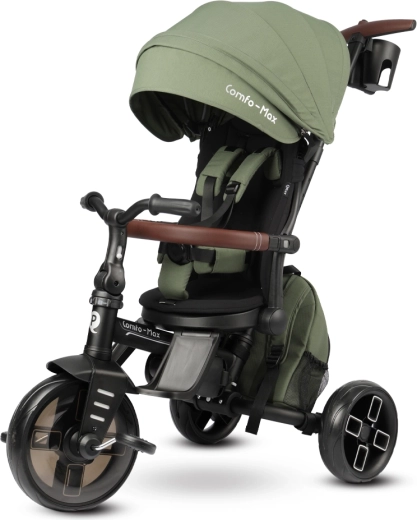Tricicletă Qplay Comfo Max 7v1 verde oliv (10–72 luni)