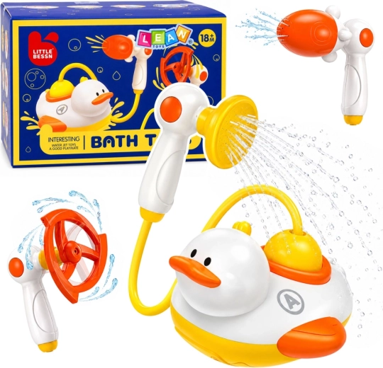 Jucărie de baie rățușcă cu duș și accesorii pentru apă