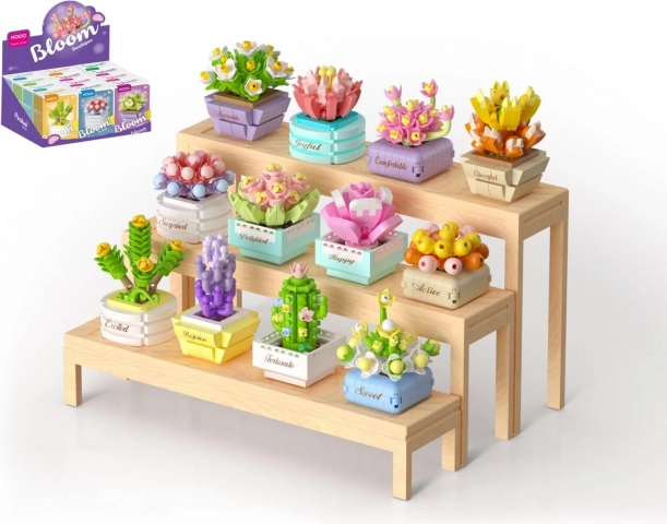 Mini set de construcție KOCO suculent în ghiveci – floare decorativă din cărămizi