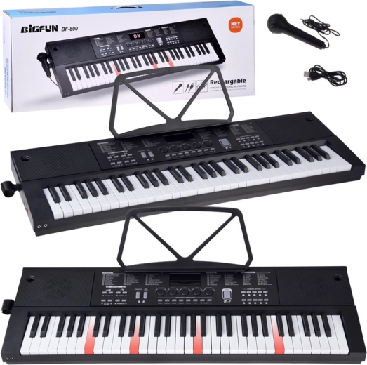 Instrument electronic cu clape, 61 clape cu iluminare și microfon