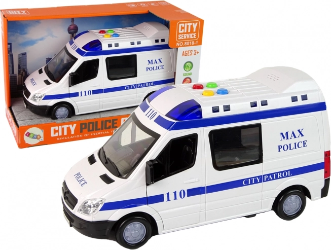 Dubă de poliție cu propulsie prin fricțiune, lumini și sunete