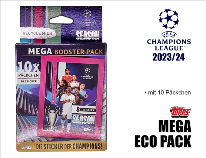 Topps UEFA Champions League 2023/2024 autocolante – pachet mega eco