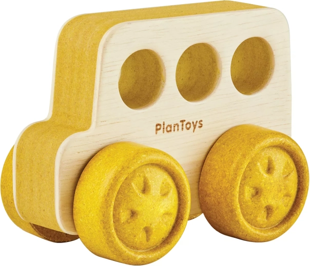 PlanToys mașinuță din lemn tip autobuz pentru cei mai mici - 1 bucată